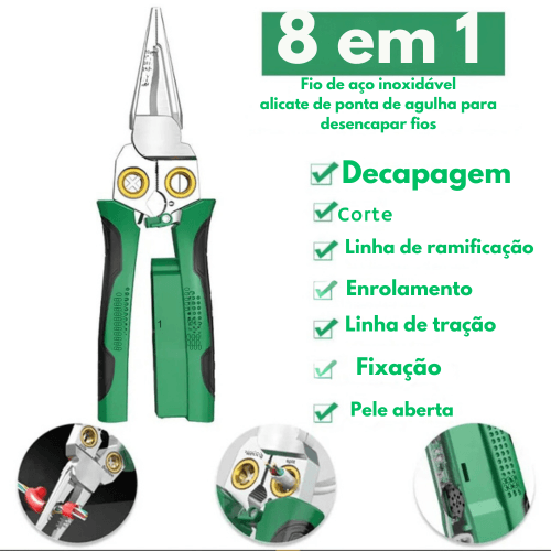 Alicate Multifuncional 8 em 1 com Detector de Tensão