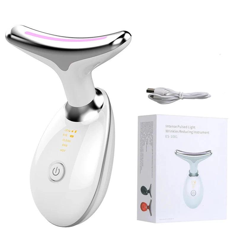 Massageador Rejuvenescedor com LED para Rosto e Pescoço